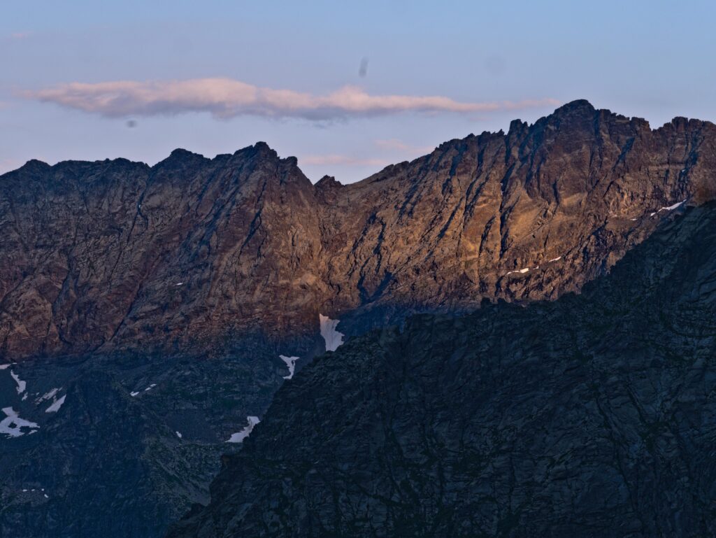 Il tramonto sulla Val Grande di Lanzo dal Rifugio Daviso